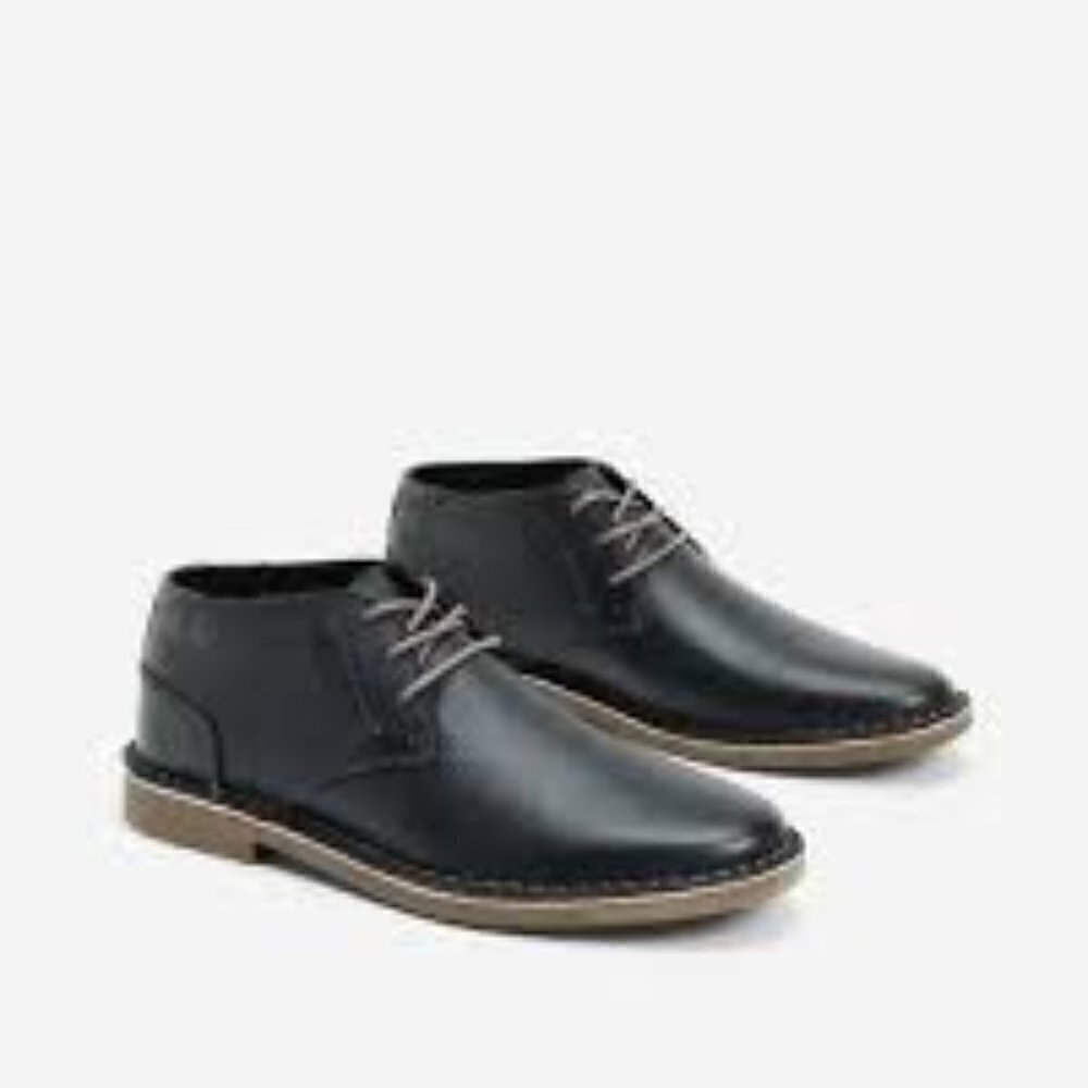 KENNETH COLE Desert Sun Black Leather Chukka Boots 10.5 Comfort Preppy Office